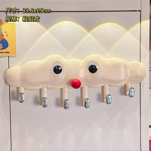 【可爱云朵挂钩】学生宿舍衣柜包包挂件钥匙扣门后收纳可爱云朵挂钩免打孔壁挂粘钩。ry 商品图5
