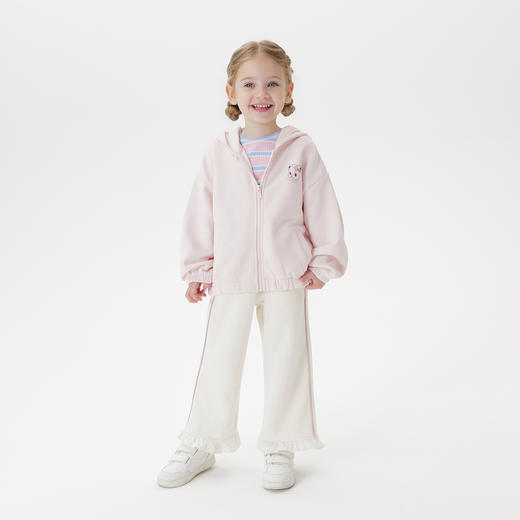 马克珍妮女童小草莓印花连帽外套儿童卫衣宝宝2025秋装新品551612 商品图1