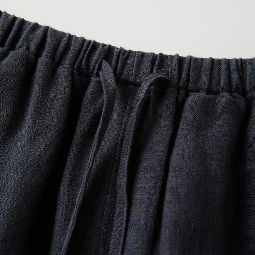 ROMI STUDIO“质感亚麻”100%亚麻褶皱松紧腰阔腿休闲裤 RWCSXM1915 商品图2