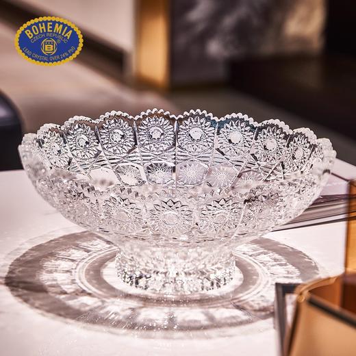 BOHEMIA捷克进口水晶玻璃果盘 家用水果盘果盆客厅创意个性干果盘波西米亚500PK小果碟18cm手刻果斗30.5cm 商品图3