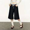 Ariseism 复古设计感阔腿7分牛仔裤女春季水洗做旧直筒牛仔中裤 商品缩略图1