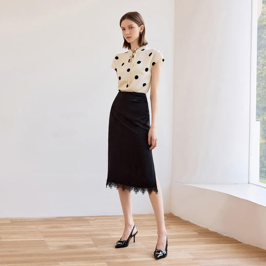 IWY/洋气减龄波点衬衫新款时尚短袖高级感新中式水滴领气质上衣  B557+S2303 商品图3
