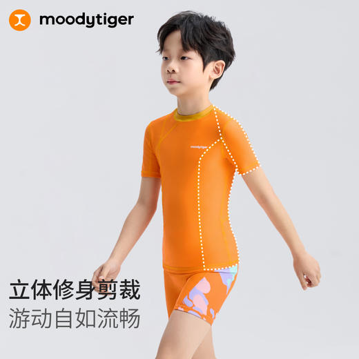 【专属】moodytiger男童泳衣25夏新四面弹不紧绷强支撑彩蛙印花52115302 商品图3
