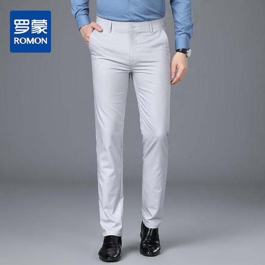 【吸湿透气】罗蒙春夏男休闲西裤舒适百搭直筒长裤时尚通勤男裤 商品图0