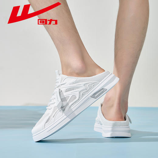 回力半拖鞋男2025夏季透气网面软底包头鞋懒人一脚蹬休闲板鞋鞋子WXY-H597L 商品图1