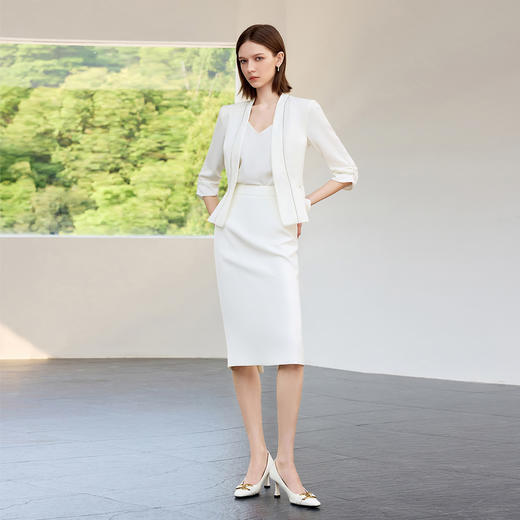 IWY/白色高端西装套裙气质干练女装职场轻熟风通勤穿搭商务接待正装 CS2306 商品图0