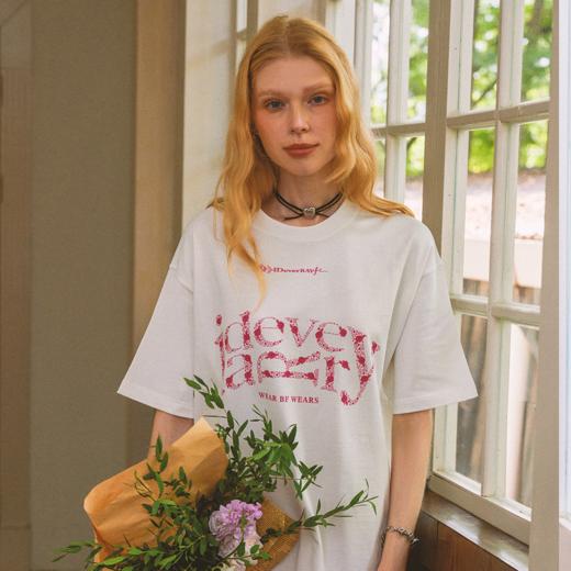 【明星同款】IDEVERRAY轻奢高级感设计短袖t恤男士字母重磅情侣宽松休闲上衣女21MSL-TM905 商品图4