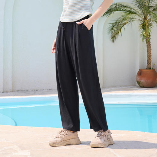 半身缘女裤 夏季轻盈绵软吸湿透气垂感百搭休闲裤252102U10302842 商品图8