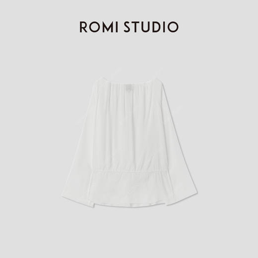 ROMI STUDIO“简约优雅”轻盈垂感棉质抽绳宽松长袖上衣 RWCRS64101 商品图1