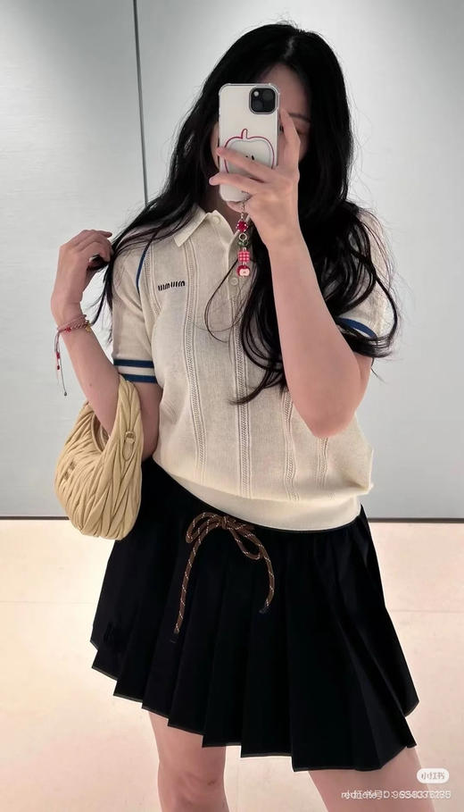 710-1 独家圆正 miu撞色针织polo衫 167/135穿40码 商品图12