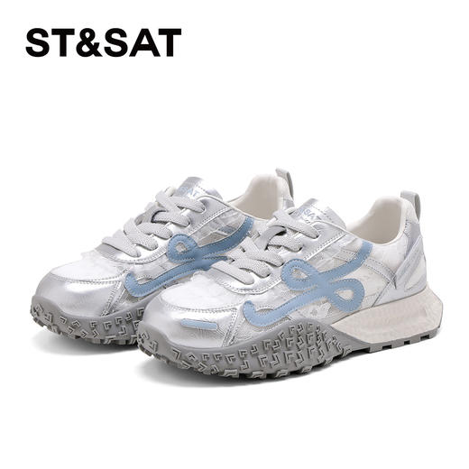 星期六时尚拼接蕾丝网面厚底阿甘鞋SSD2112W7K 商品图9