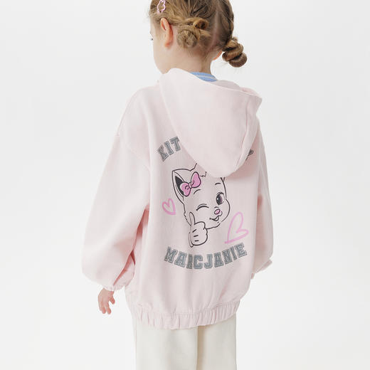 马克珍妮女童小草莓印花连帽外套儿童卫衣宝宝2025秋装新品551612 商品图3