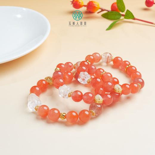 S925南红（玛瑙）单圈貔貅圆珠手串11mm 商品图0