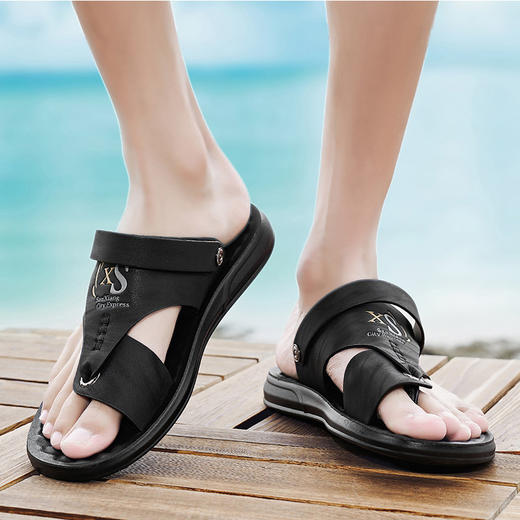 圣得西男鞋2024年夏季新款男士中青年百搭防滑耐磨沙滩凉拖鞋潮 商品图4