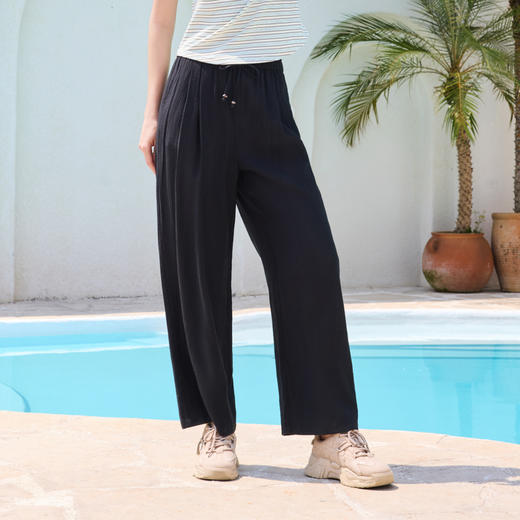 半身缘女裤 夏季轻盈绵软吸湿透气垂感百搭休闲裤252102U10302842 商品图6