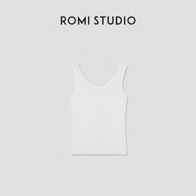 ROMI STUDIO“clean fit”舒适棉质弹力U领针织吊带背心RW24WSH1284
