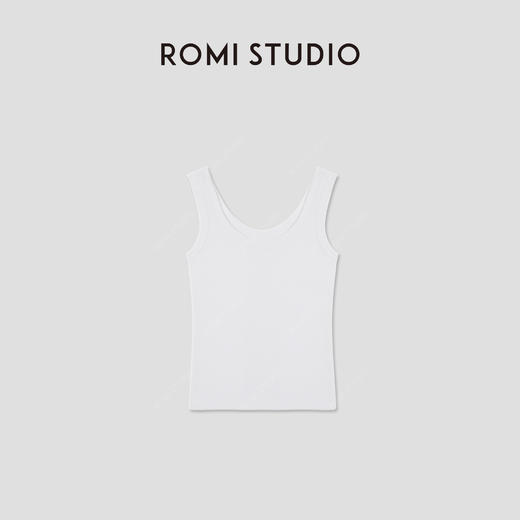 ROMI STUDIO“clean fit”舒适棉质弹力U领针织吊带背心RW24WSH1284 商品图0