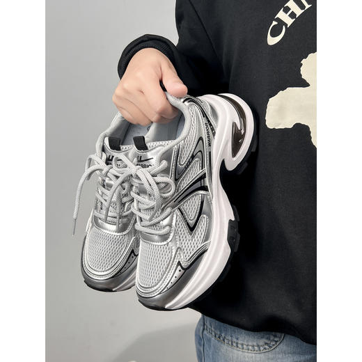 回力银色老爹鞋女鞋2025新款夏季透气厚底鞋子女款爆款休闲运动鞋WXY(S)-4524L 商品图0