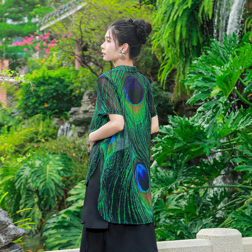 【夏季新品】雀情层次感印花上衣 | 轻薄透气 现货加急发 商品图6