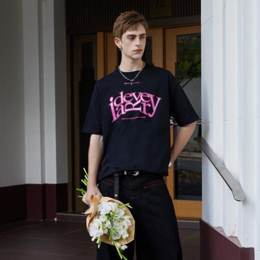【明星同款】IDEVERRAY轻奢夏季纯棉复古休闲男女短袖字母t恤21MSL-TM912 商品图4