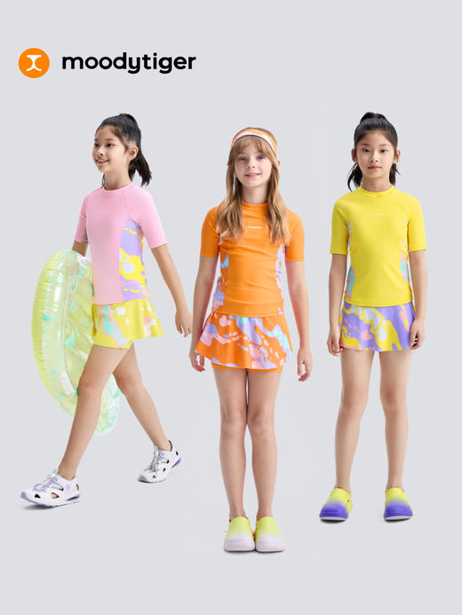 【专属】女童泳衣25夏季新款减阻抗氯水上短袖短半身裙522153010 商品图2