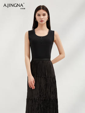 【低调优雅】阿菁娜极细羊毛U领针织背心F30C301010