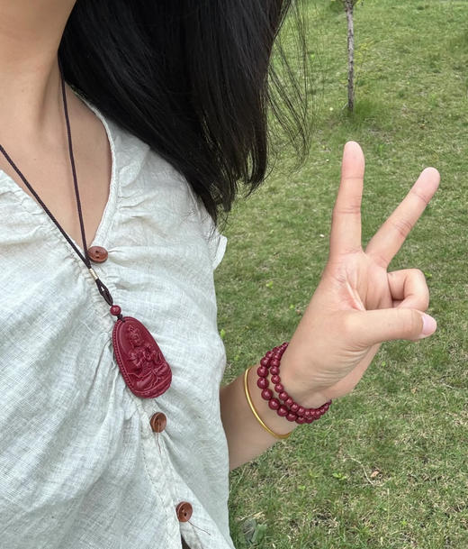 ​✨江晚吟—朱砂团❗️  老祖宗的💮审美永远不过时，🌞夏天戴朱砂显白又气质～ 商品图4