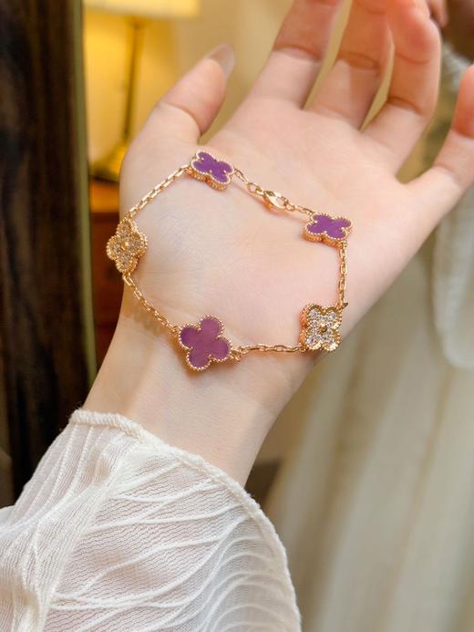 ✨今年🌞夏天真的太偏爱“紫色”了💜  1990人间富贵“紫”系列四叶草项链/手链📿，这样搭配一套简直不要太爱了😘 商品图6