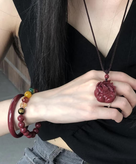 ​✨江晚吟—朱砂团❗️  老祖宗的💮审美永远不过时，🌞夏天戴朱砂显白又气质～ 商品图1