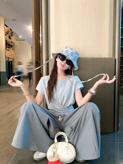 <曾小咸推荐>现货秒杀！腰间系带正肩短袖T恤 日常129.99 立减60 秒杀69.99！ 商品图14