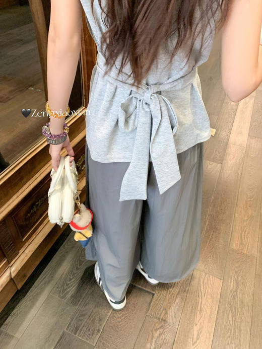 <曾小咸推荐>现货秒杀！腰间系带正肩短袖T恤 日常129.99 立减60 秒杀69.99！ 商品图3