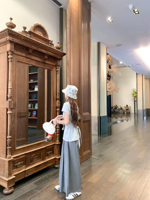 <曾小咸推荐>现货秒杀！腰间系带正肩短袖T恤 日常129.99 立减60 秒杀69.99！ 商品图10