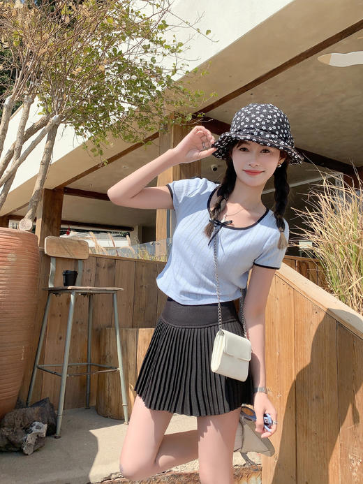 <曾小咸推荐>现货秒杀！卖完不补 ！微信打折价！蝴蝶结短款短袖T 日常79.99/件 立减40 秒杀39.99/件！！ 商品图11