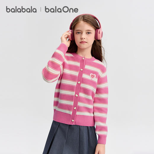 巴拉巴拉balaOne童装儿童针织开衫女童2025新款春秋甜美毛衫洋气 商品图0