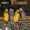 Safiya/索菲娅2025复古枫叶挂绳系带圆头百搭厚底休闲懒人勃肯拖SFD3110072 商品缩略图8