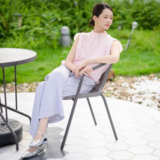 珠光粉天丝花瓣上衣+香芋紫垂垂裤｜清凉舒适，美得像天仙！ 商品图9