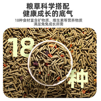 布卡星R3高纤营养兔粮 成兔幼兔垂耳兔全阶兔粮食2.5kg 商品图1