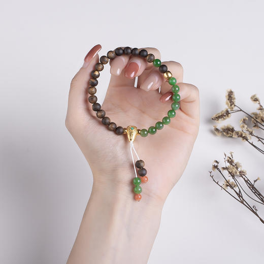 xy0431沉香+碧玉半山半水手串 商品图7