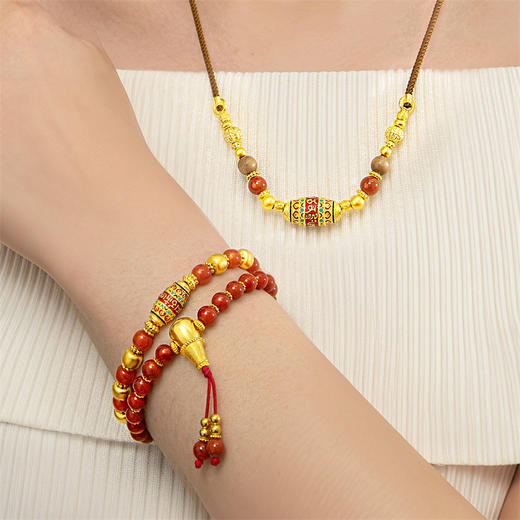 慧光文殊菩萨 足金古法金手链 黄金中国风项链时光臻藏系列【按克计价黄金2】MEMORA诗普琳GB297501 商品图1