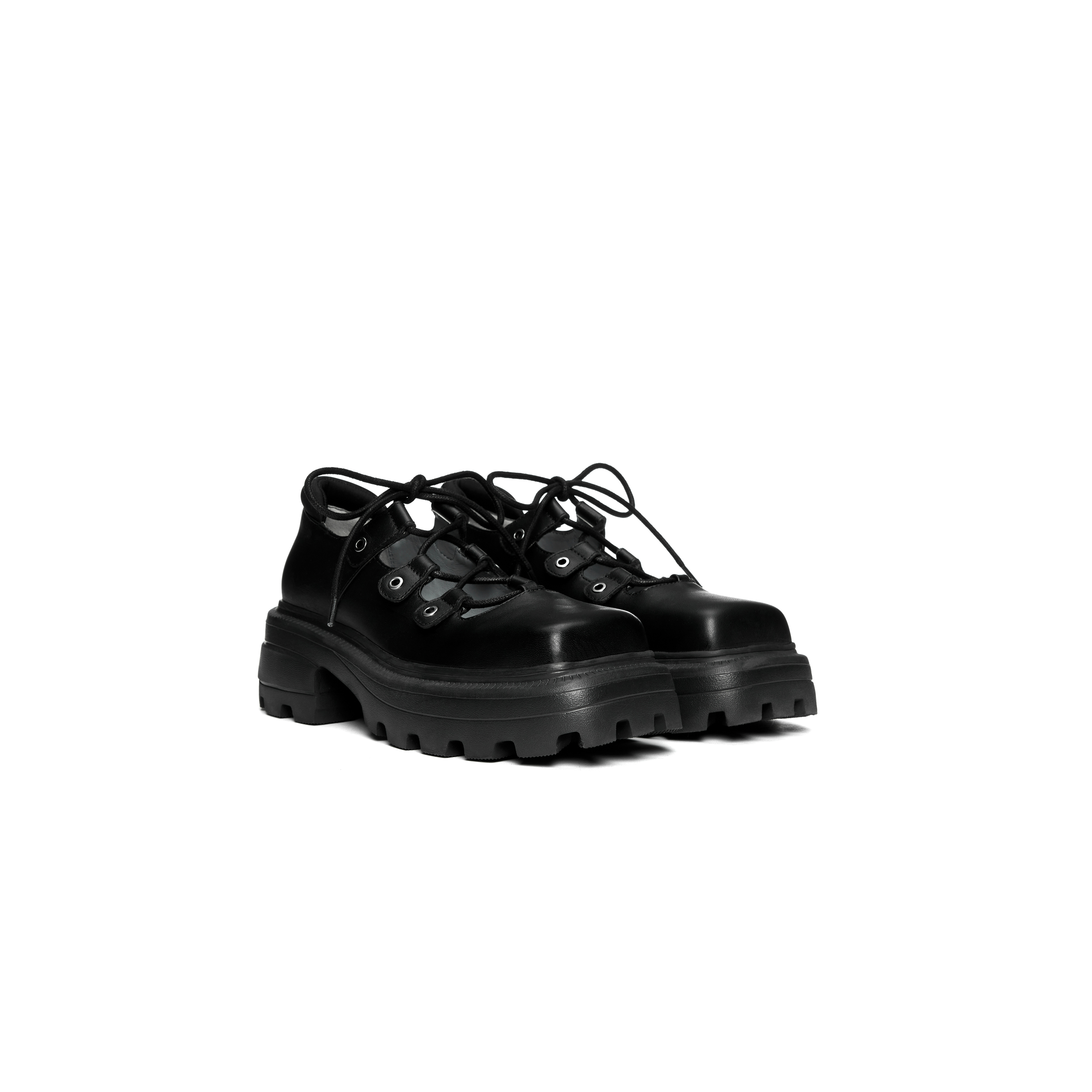 [捡漏价]泫雅同款lost in echo 方头齿轮厚底系带增高皮鞋西装鞋玛丽珍鞋