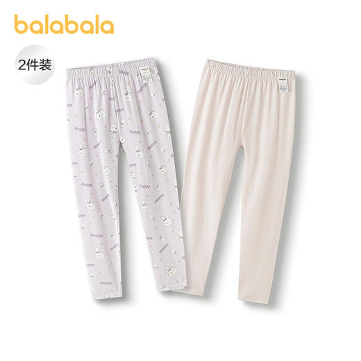 巴拉巴拉女保暖裤秋季新品儿童秋裤打底裤睡裤两条装 商品图1