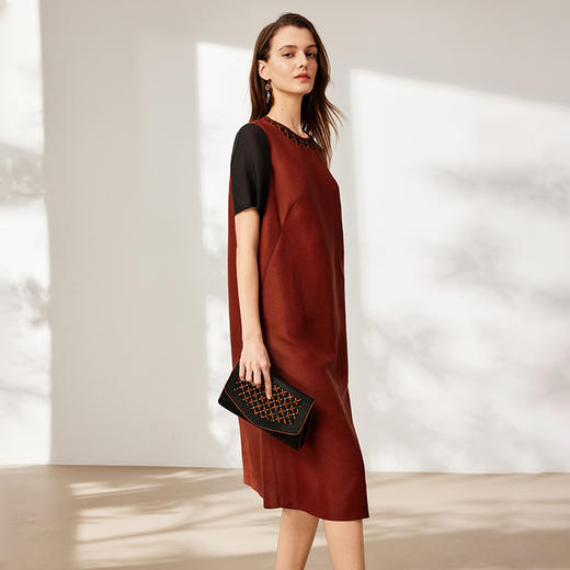TANGY Collection天意2025秋季新品商场同款女拼接连衣裙L253803 商品图3