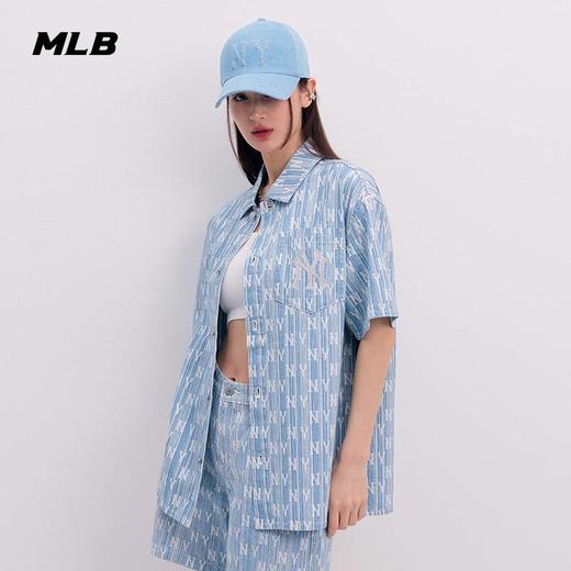 【XL断码】【微瑕，如无货做退款处理】MLB男女情侣满印老花短袖外套休闲舒适衬衫24春季新款3ADRM1043 商品图3