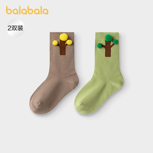 巴拉巴拉男童袜子秋新品儿童中筒袜不勒脚趣味两双装 商品图0