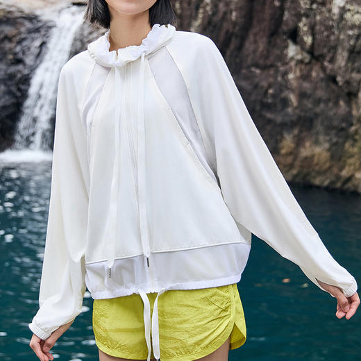 【轻氧装备】洁丽雅女士夏季宽松透气防晒衣立领长袖网纱薄款外套 商品图2