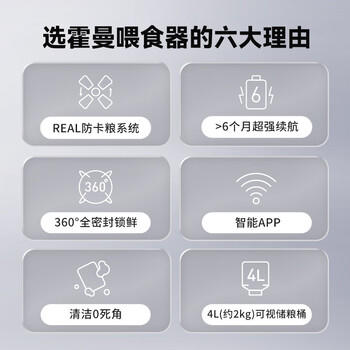 霍曼（Homerun）Real智能自动喂食器猫粮定时猫咪自动投食器（配陶瓷碗） 商品图6