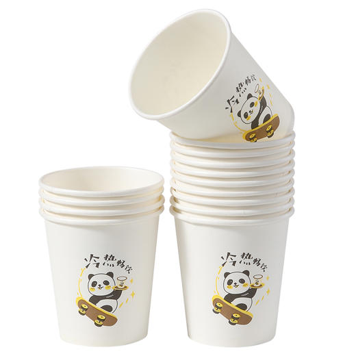 【批发】美丽雅双层厚底乐享纸杯FDA食品级认证 100个/袋 商品图1