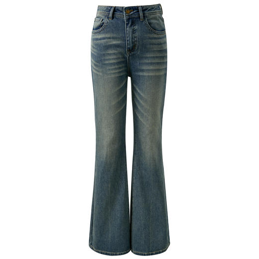 三彩独醒2025秋季新款微喇牛仔裤复古水洗喇叭裤休闲长裤F 商品图4