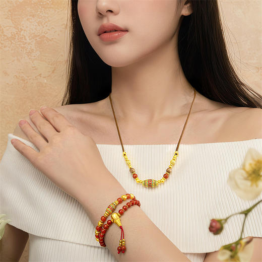 慧光文殊菩萨 足金古法金手链 黄金中国风项链时光臻藏系列【按克计价黄金2】MEMORA诗普琳GB297501 商品图4