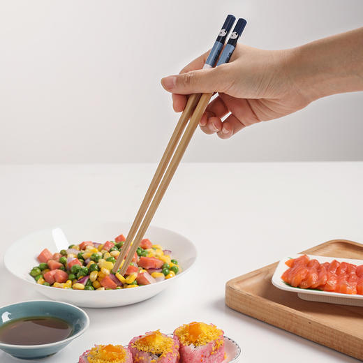 【批发】美丽雅筷子家用竹制2022新款熊猫印花防滑耐高温 5双/盒 商品图3